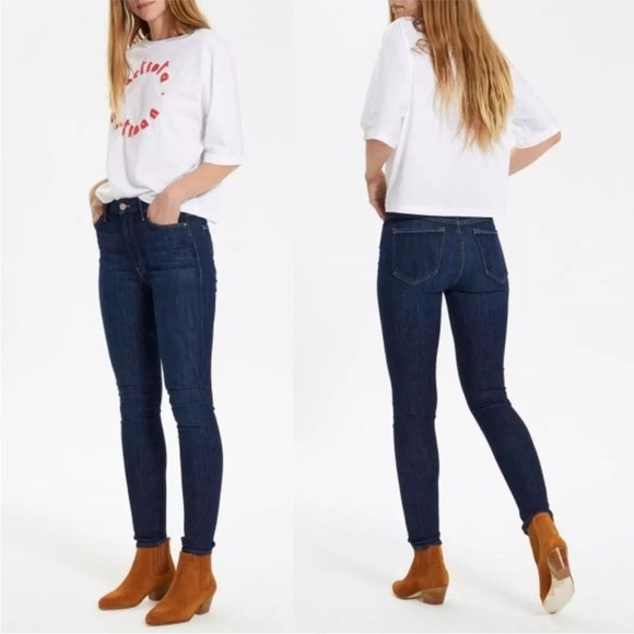 Mother Blue Jeans Looker Clean Sweep 26 (27)x29 Stretchy Skinny Ankle Distressed - Picture 1 of 16